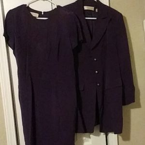 2 piece deep purple dress w matching jacket